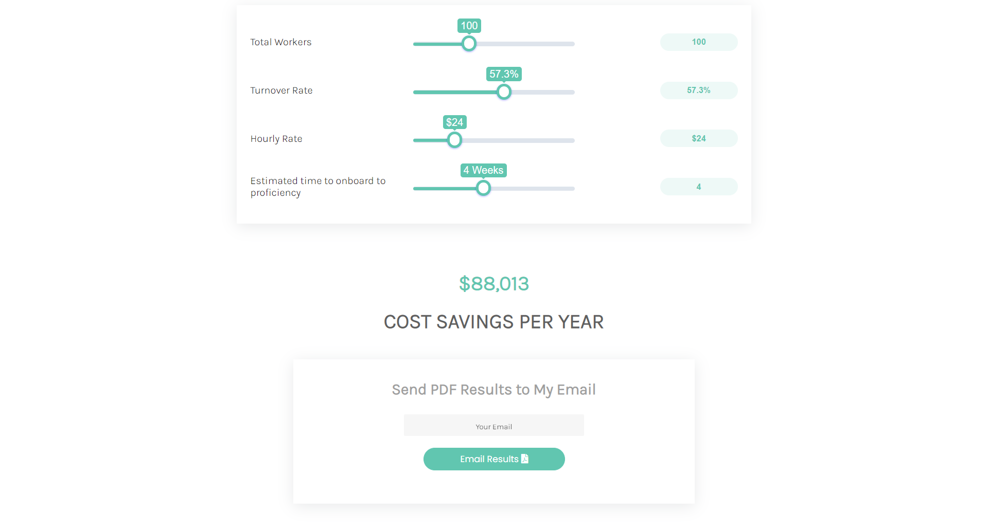 Employee Turnover Cost Savings Calculator